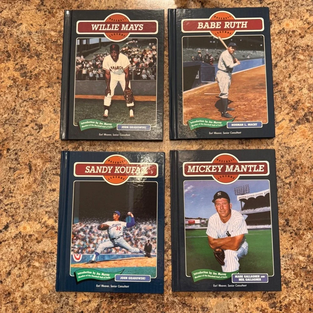 Baseball Legends Collection 6 Books: DiMaggio Cobb Babe Ruth Mays Koufax Mantle